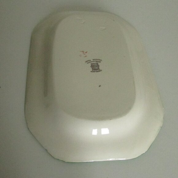 Vintage 10.5" oblong serving plate, Chinese Rose, Copeland Spode, SMALL CHIP - Picture 14 of 16